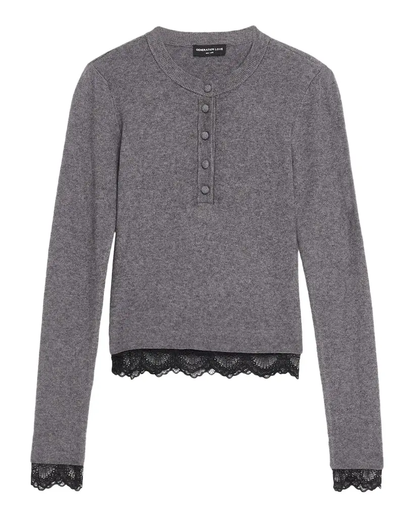 Generation Love Olivia Knit Lace-Trim Top | Image 1 Generation Love Olivia Knit Lace-Trim Top | Image 1