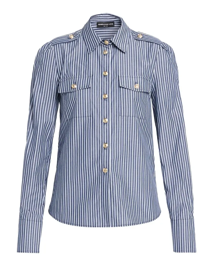 Generation Love Allure Striped Poplin Shirt | Image 1 Generation Love Allure Striped Poplin Shirt | Image 1