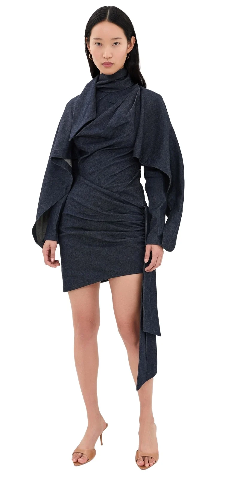 Valiant Draped Denim Mini Dress