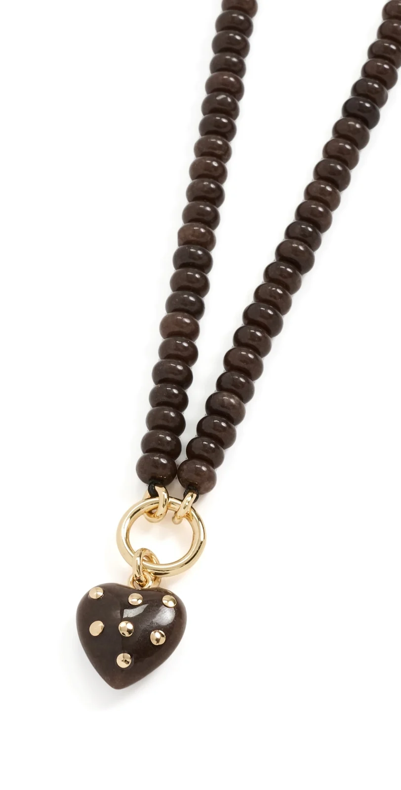 Madewell Polka Dot Stone Heart Charm Necklace