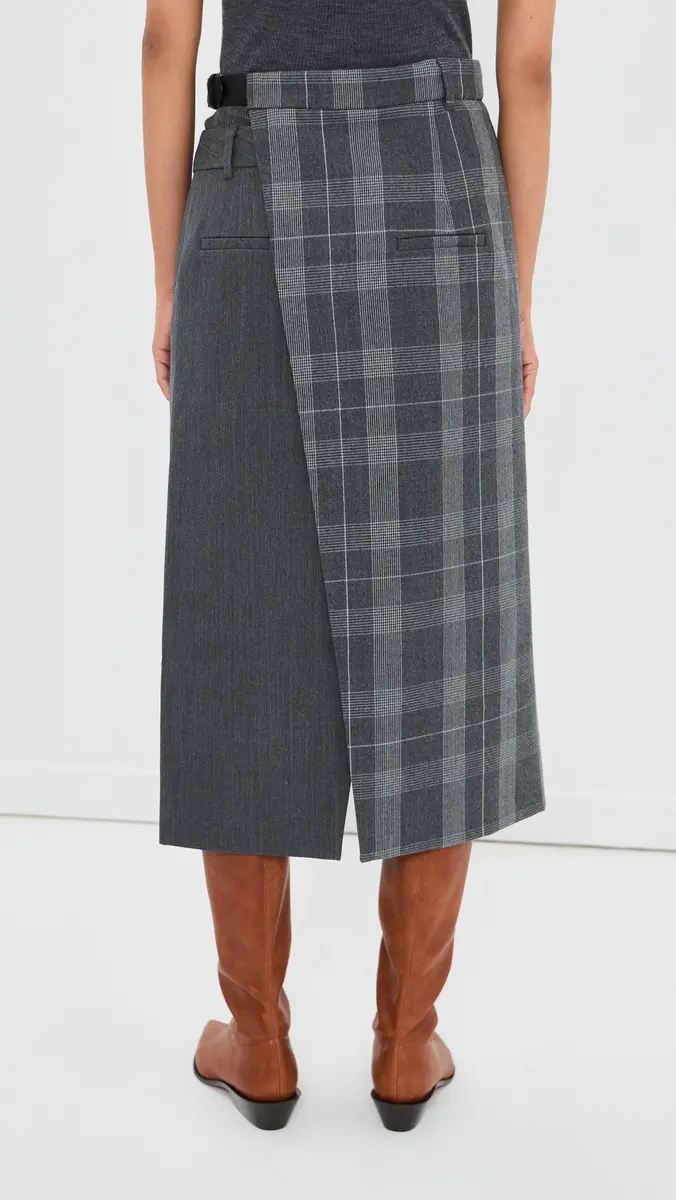Tibi Papery Wool Plaid Double Apron Skirt | Thumbnail 3 Tibi Papery Wool Plaid Double Apron Skirt | Thumbnail 3