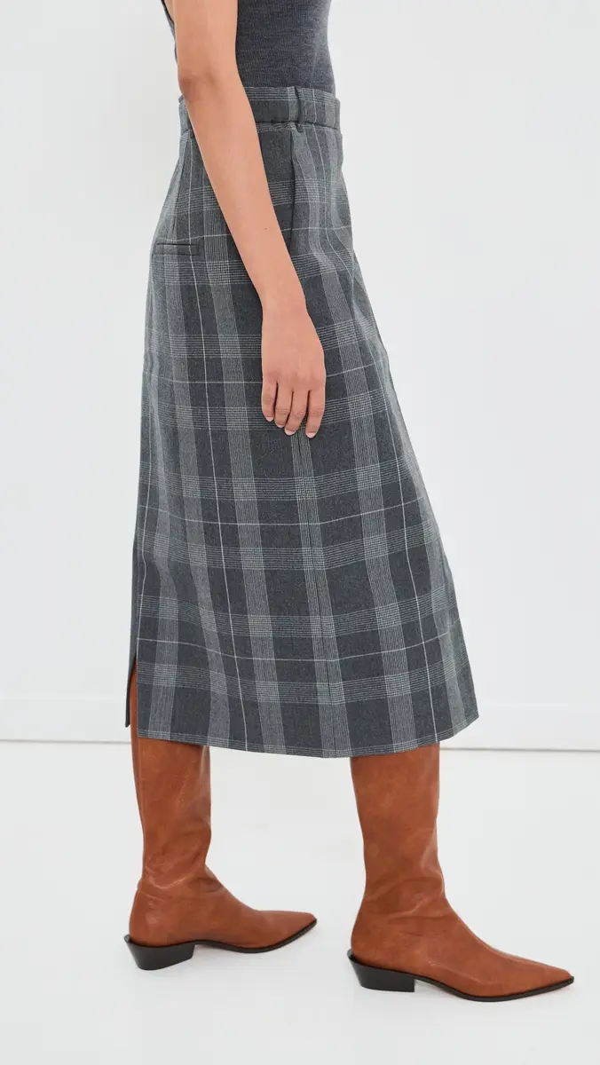 Tibi Papery Wool Plaid Double Apron Skirt | Thumbnail 4 Tibi Papery Wool Plaid Double Apron Skirt | Thumbnail 4