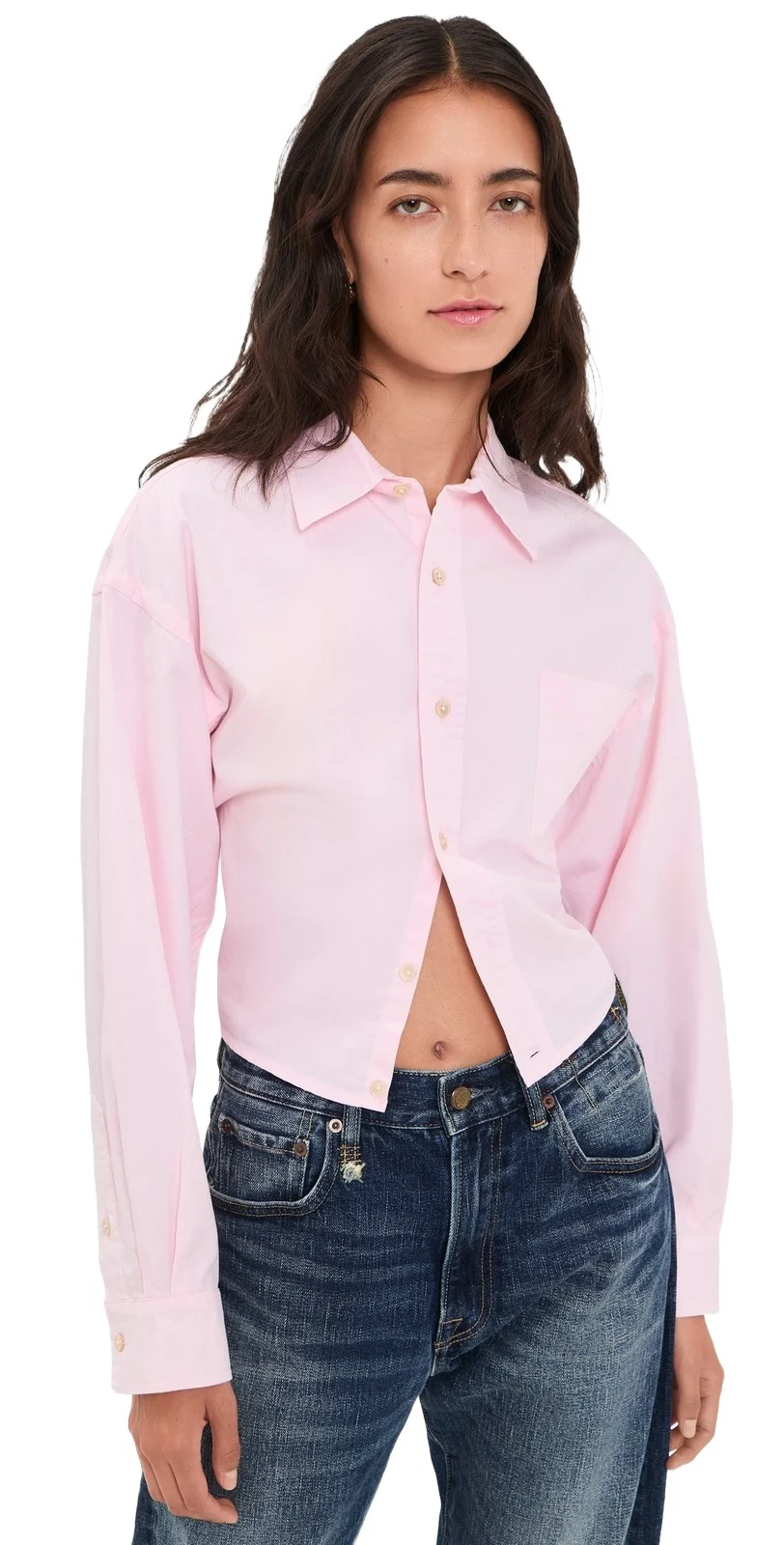 Split Hem Boyfriend Button Down Shirt Split Hem Boyfriend Button Down Shirt