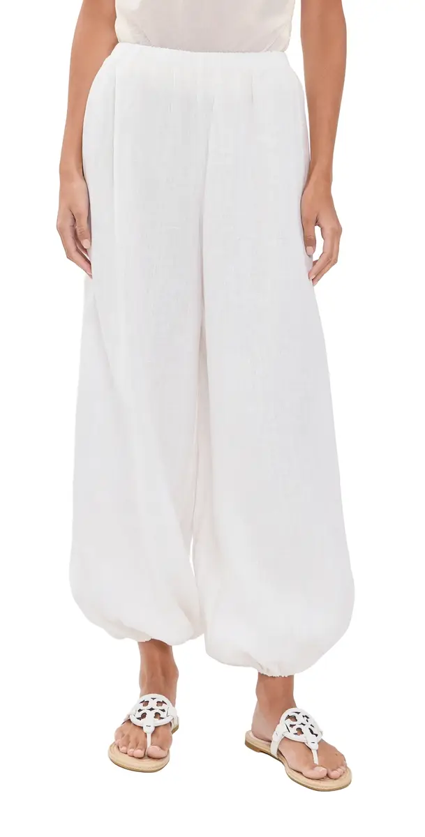 Faithfull Kortez inen Balloon Pants White | Image 1 Faithfull Kortez inen Balloon Pants White | Image 1