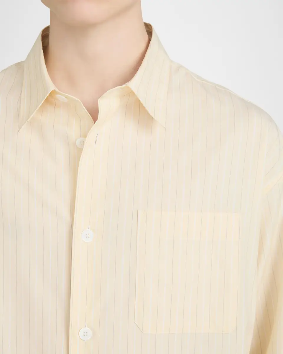 Frame Men's Pyjama Cotton Stripe Button-Down Shirt | Thumbnail 5 Frame Men's Pyjama Cotton Stripe Button-Down Shirt | Thumbnail 5