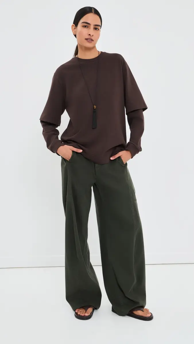 Tibi Perfect Unisex Double Layer Long Sleeve Tee | Thumbnail 2 Tibi Perfect Unisex Double Layer Long Sleeve Tee | Thumbnail 2