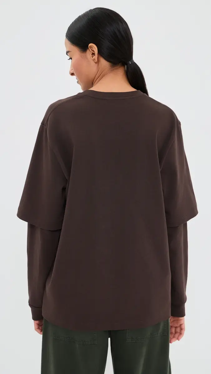 Tibi Perfect Unisex Double Layer Long Sleeve Tee | Thumbnail 4 Tibi Perfect Unisex Double Layer Long Sleeve Tee | Thumbnail 4