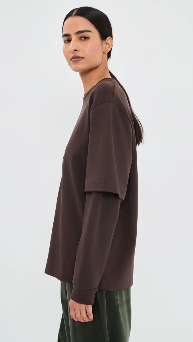 Tibi Perfect Unisex Double Layer Long Sleeve Tee | Thumbnail 5 Tibi Perfect Unisex Double Layer Long Sleeve Tee | Thumbnail 5