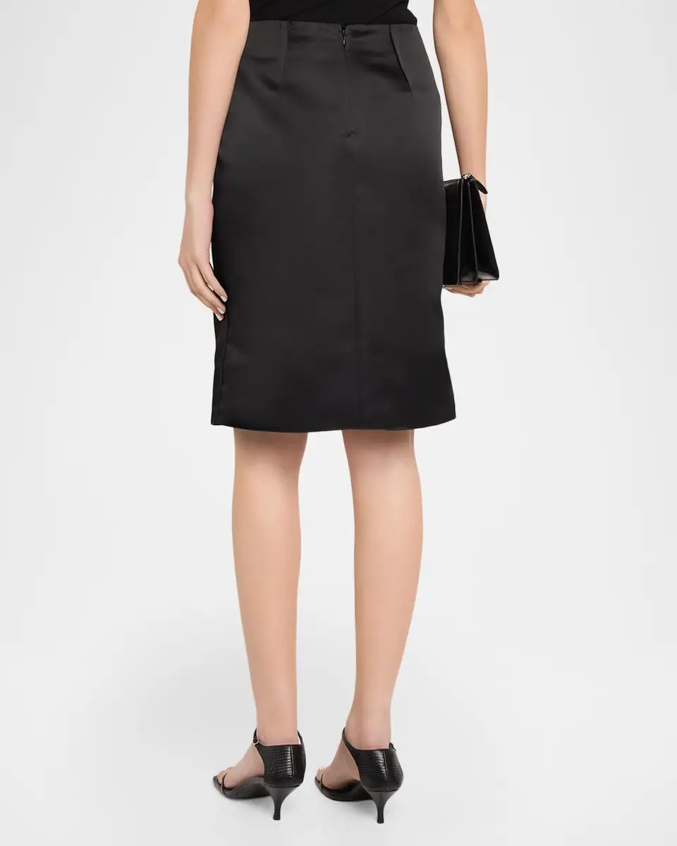 TOTEME Duchess Satin Sheath Knee-Length Skirt | Thumbnail 3 TOTEME Duchess Satin Sheath Knee-Length Skirt | Thumbnail 3