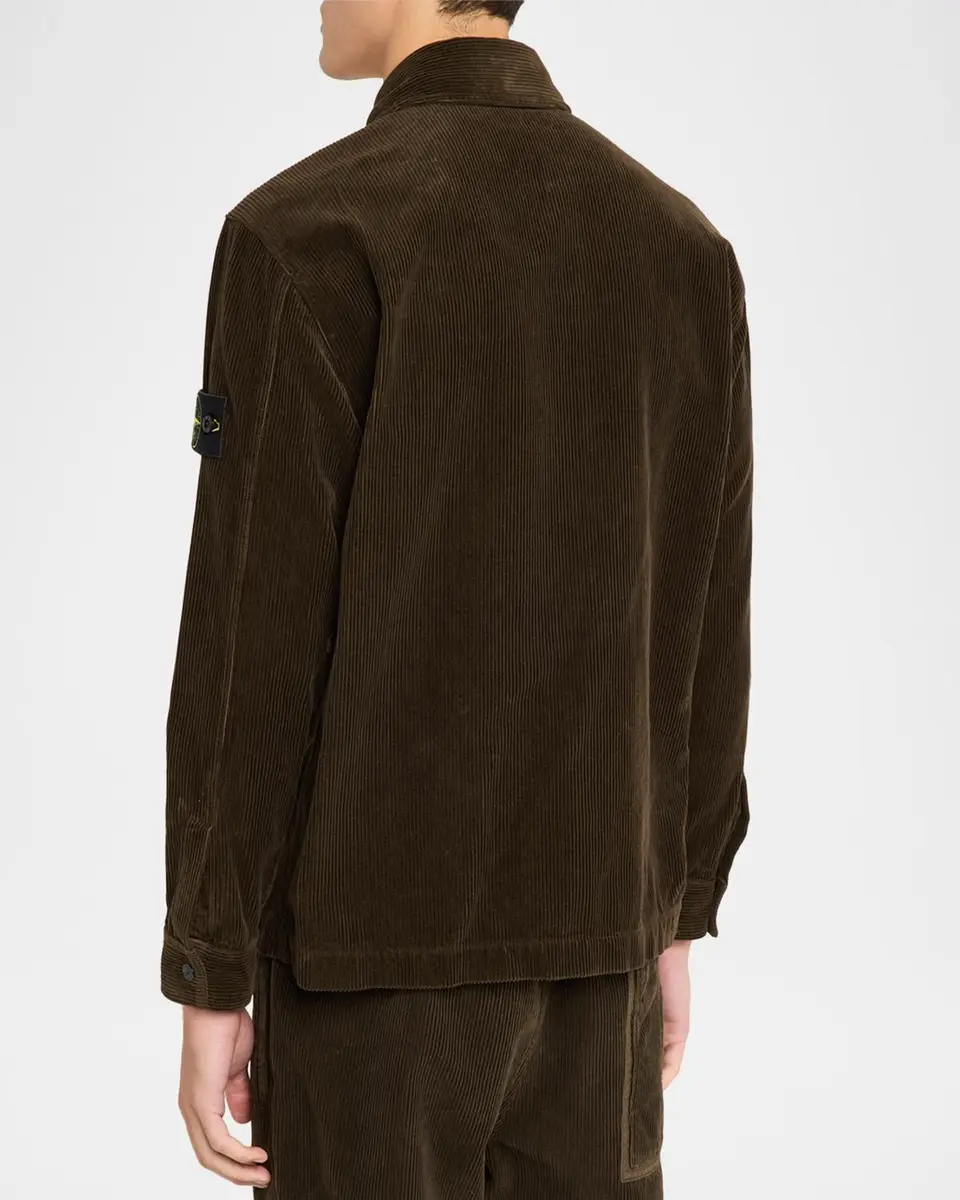 Stone Island Men's Corduroy Layered Pocket Button-Down Shirt | Thumbnail 3 Stone Island Men's Corduroy Layered Pocket Button-Down Shirt | Thumbnail 3