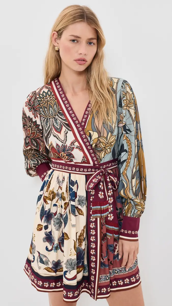 Farm Rio Mixed Scarves Mini Dress | Thumbnail 2 Farm Rio Mixed Scarves Mini Dress | Thumbnail 2