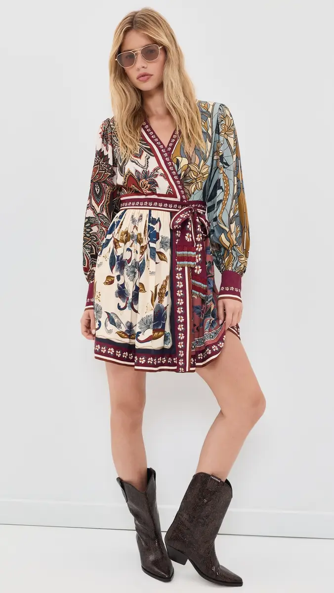 Farm Rio Mixed Scarves Mini Dress | Thumbnail 5 Farm Rio Mixed Scarves Mini Dress | Thumbnail 5