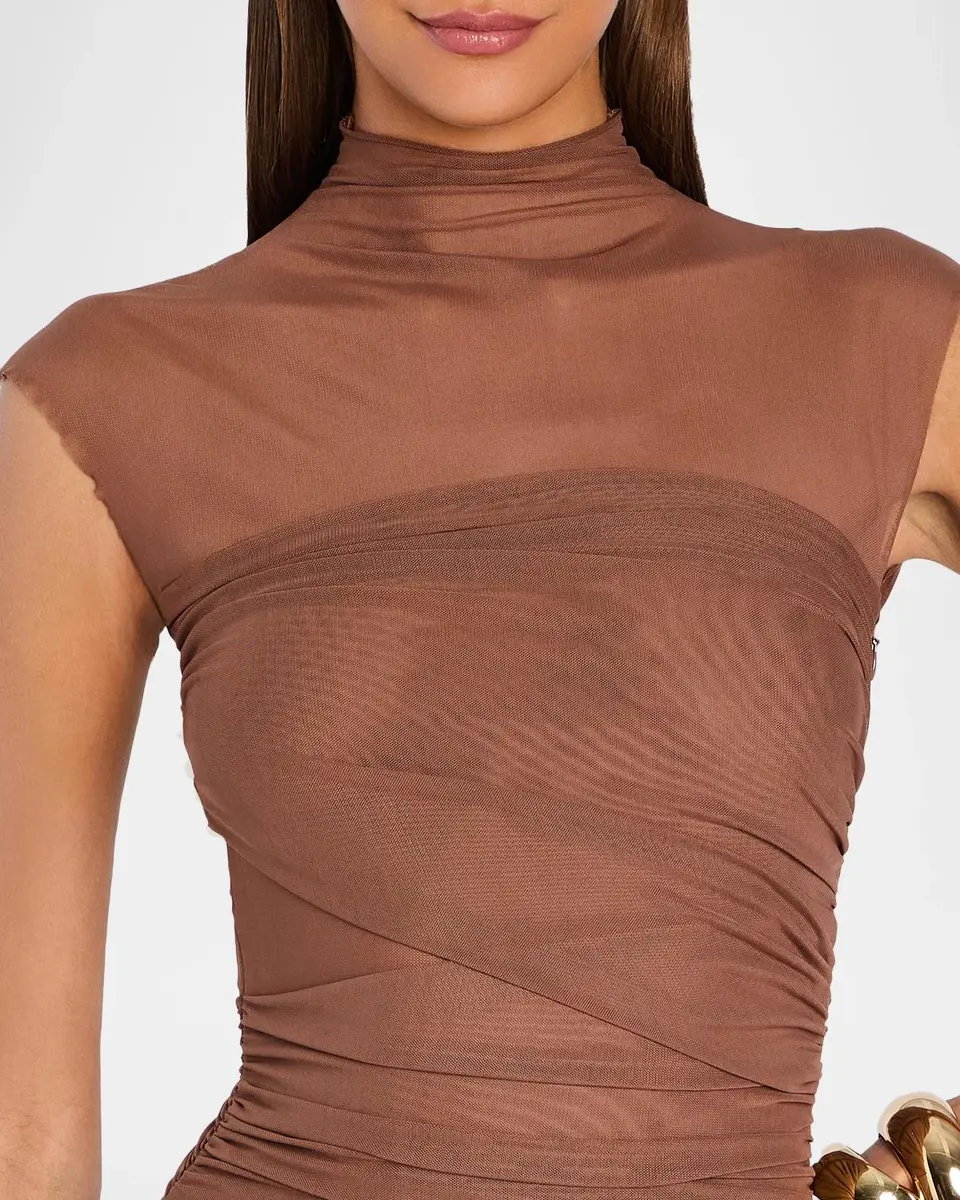 SEROYA Rosie Mock-Neck Mesh Dress | Thumbnail 5 SEROYA Rosie Mock-Neck Mesh Dress | Thumbnail 5
