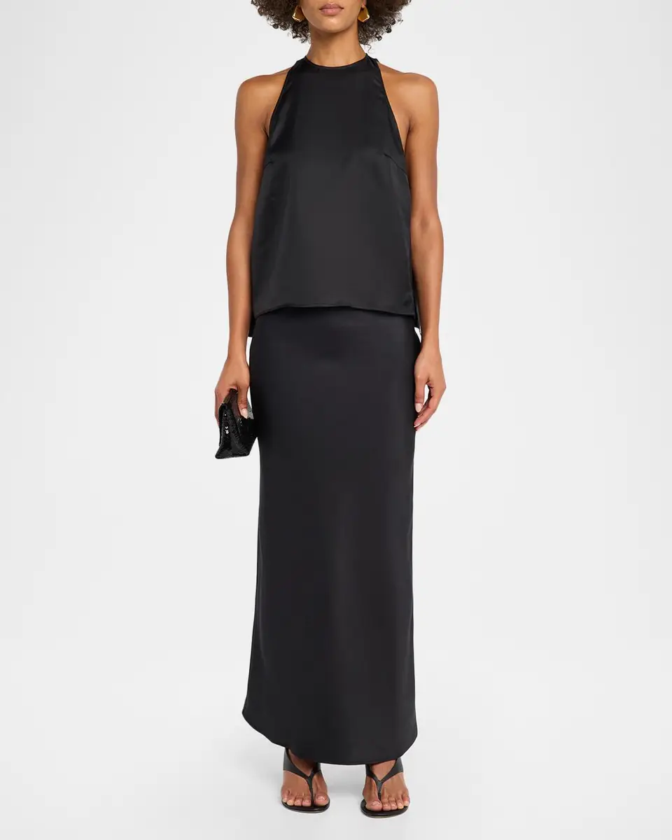 Loulou de Saison Eli Silk A-Line Maxi Skirt | Thumbnail 2 Loulou de Saison Eli Silk A-Line Maxi Skirt | Thumbnail 2