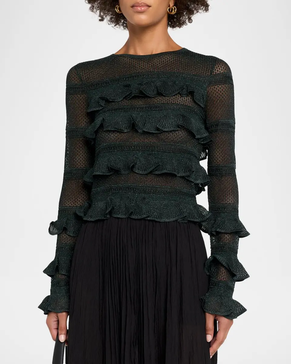 Zimmermann Valiant Lace Ruffle-Tiered Top | Thumbnail 4