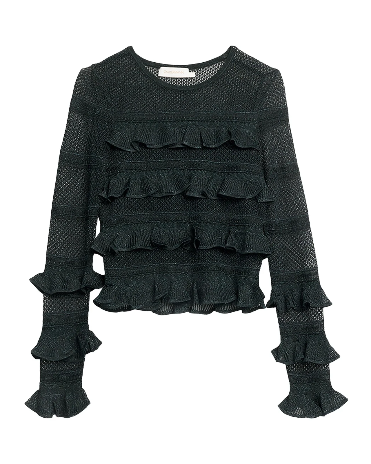 Valiant Lace Ruffle-Tiered Top