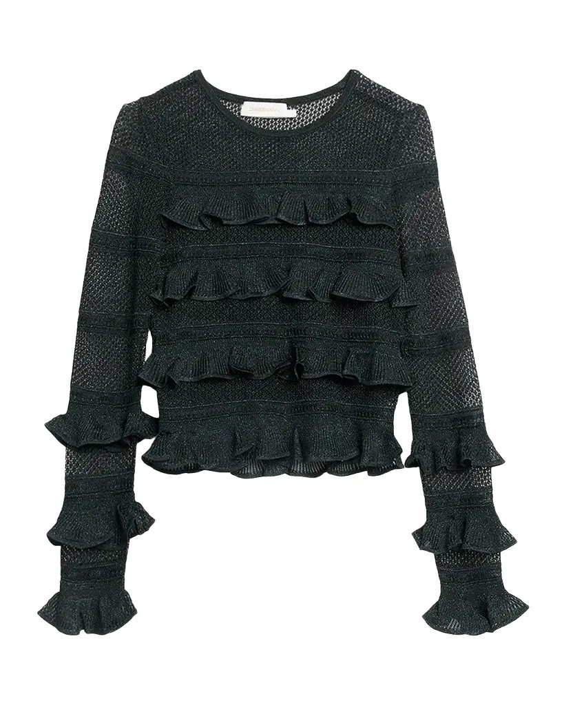 Zimmermann Valiant Lace Ruffle-Tiered Top | Image 1 Zimmermann Valiant Lace Ruffle-Tiered Top | Image 1
