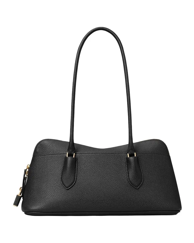 Tory Burch Lock East-West Pebbled Leather Satchel