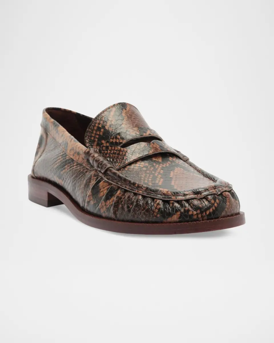 Schutz Tyche Snake-Printed Leather Penny Loafers | Thumbnail 2 Schutz Tyche Snake-Printed Leather Penny Loafers | Thumbnail 2