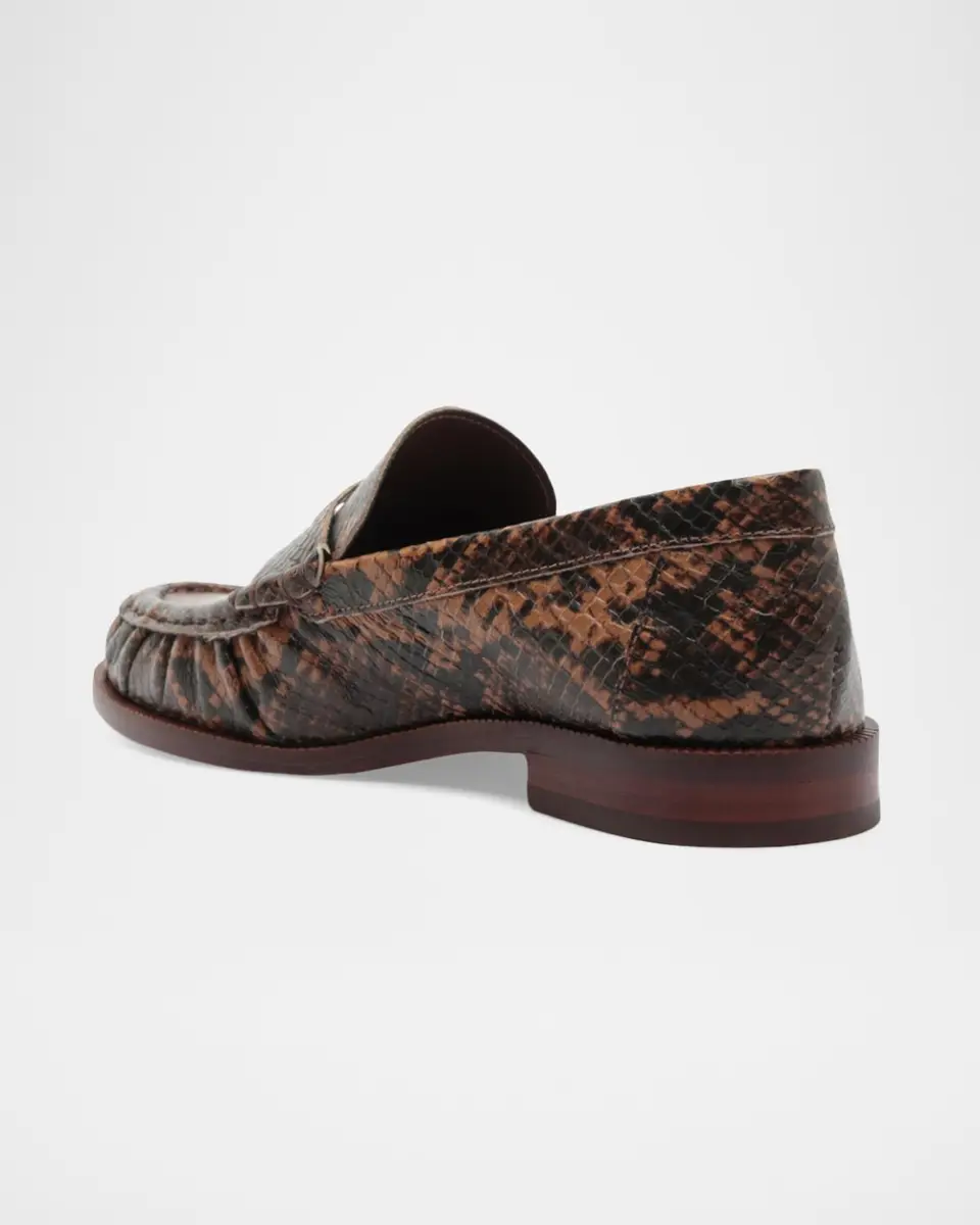 Schutz Tyche Snake-Printed Leather Penny Loafers | Thumbnail 4 Schutz Tyche Snake-Printed Leather Penny Loafers | Thumbnail 4