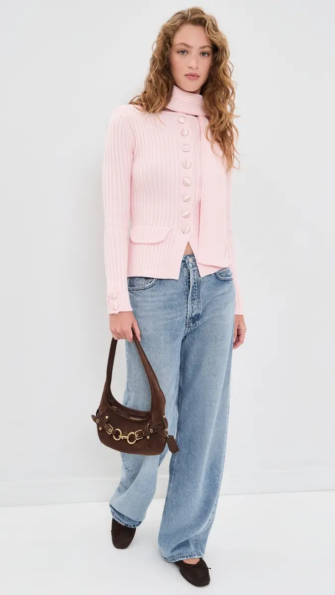 House of Sunny Classic Rib Knit Cardigan | Thumbnail 5 House of Sunny Classic Rib Knit Cardigan | Thumbnail 5