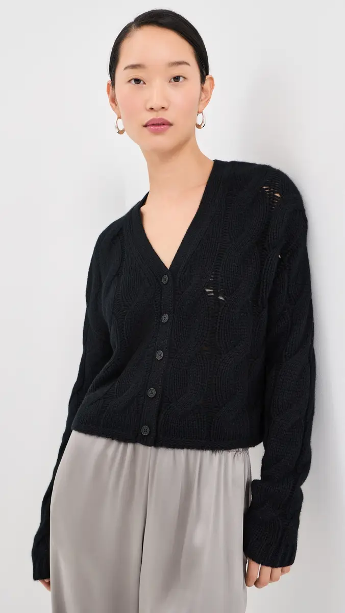 Sablyn Jolie Cropped Cashmere Cable Cardigan | Thumbnail 2 Sablyn Jolie Cropped Cashmere Cable Cardigan | Thumbnail 2