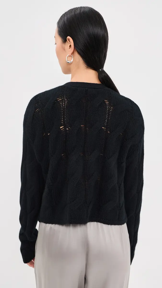 Sablyn Jolie Cropped Cashmere Cable Cardigan | Thumbnail 3 Sablyn Jolie Cropped Cashmere Cable Cardigan | Thumbnail 3