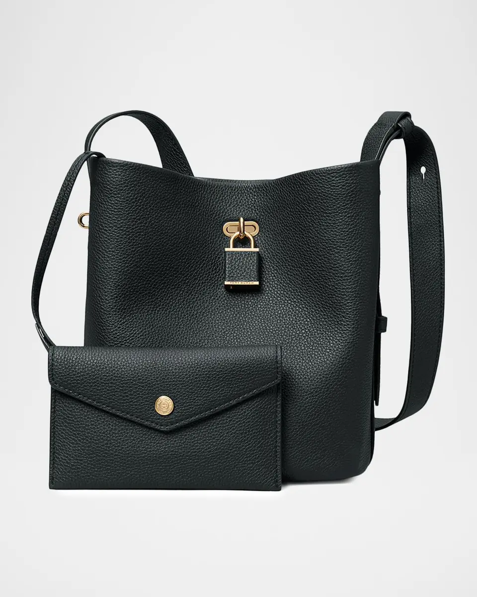Tory Burch Lock Medium Slim Pebble Leather Bucket Bag | Thumbnail 5 Tory Burch Lock Medium Slim Pebble Leather Bucket Bag | Thumbnail 5