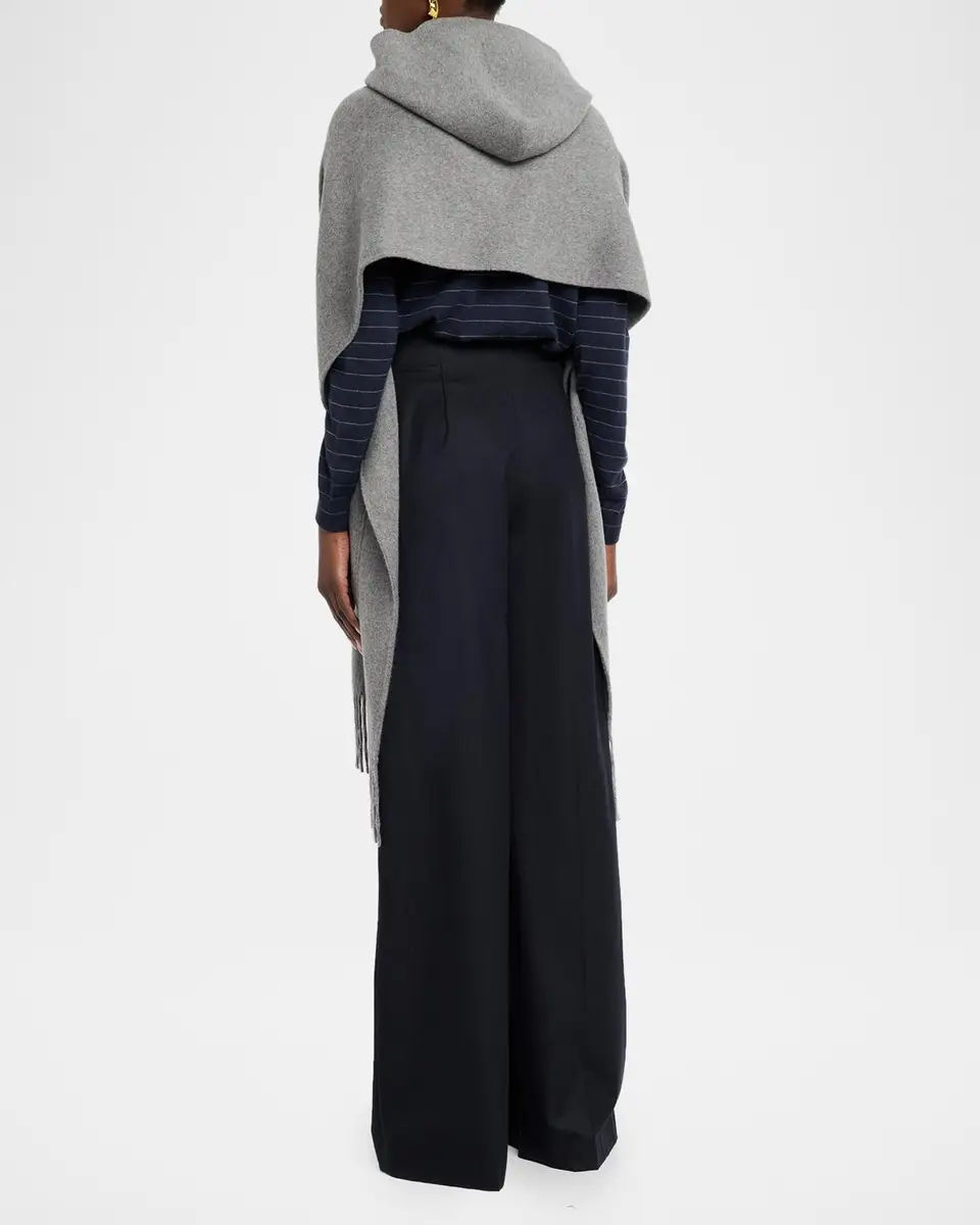 Lafayette 148 New York Fringed Double-Face Cashmere Hooded Poncho | Thumbnail 3 Lafayette 148 New York Fringed Double-Face Cashmere Hooded Poncho | Thumbnail 3