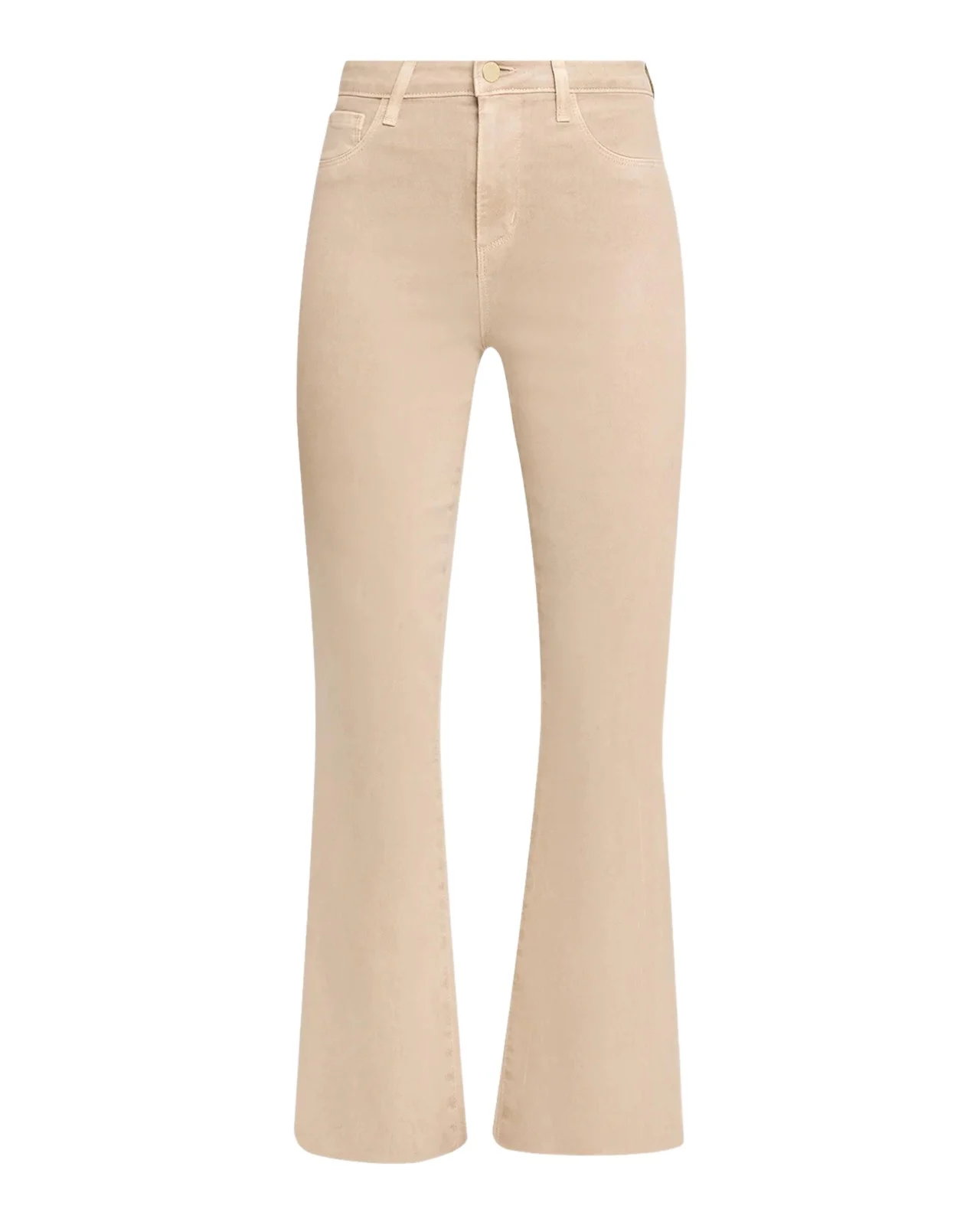 L'Agence Kendra High-Rise Coated Crop Flare Jeans