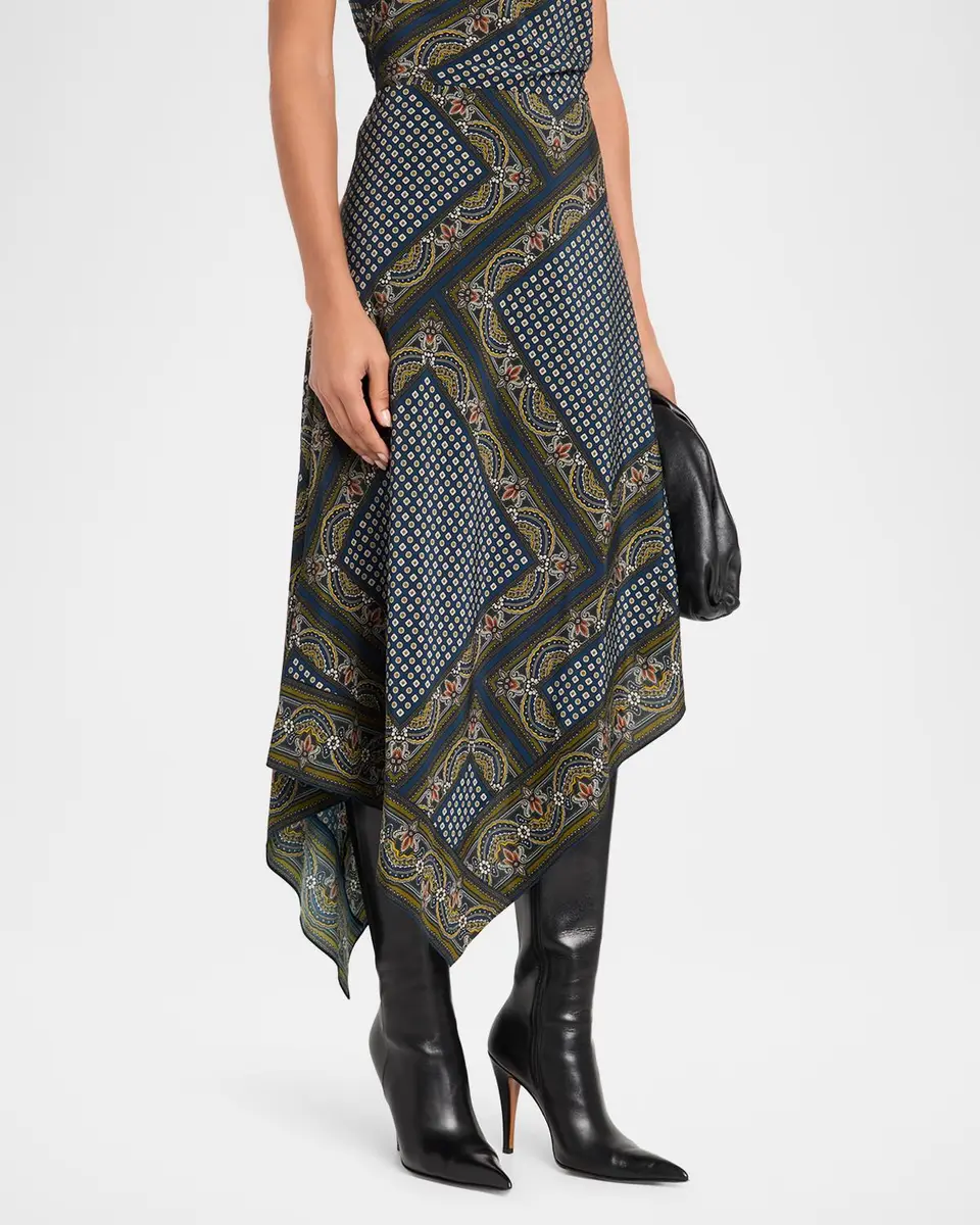 Veronica Beard Hartley Bandana Asymmetric Midi Skirt | Thumbnail 4 Veronica Beard Hartley Bandana Asymmetric Midi Skirt | Thumbnail 4