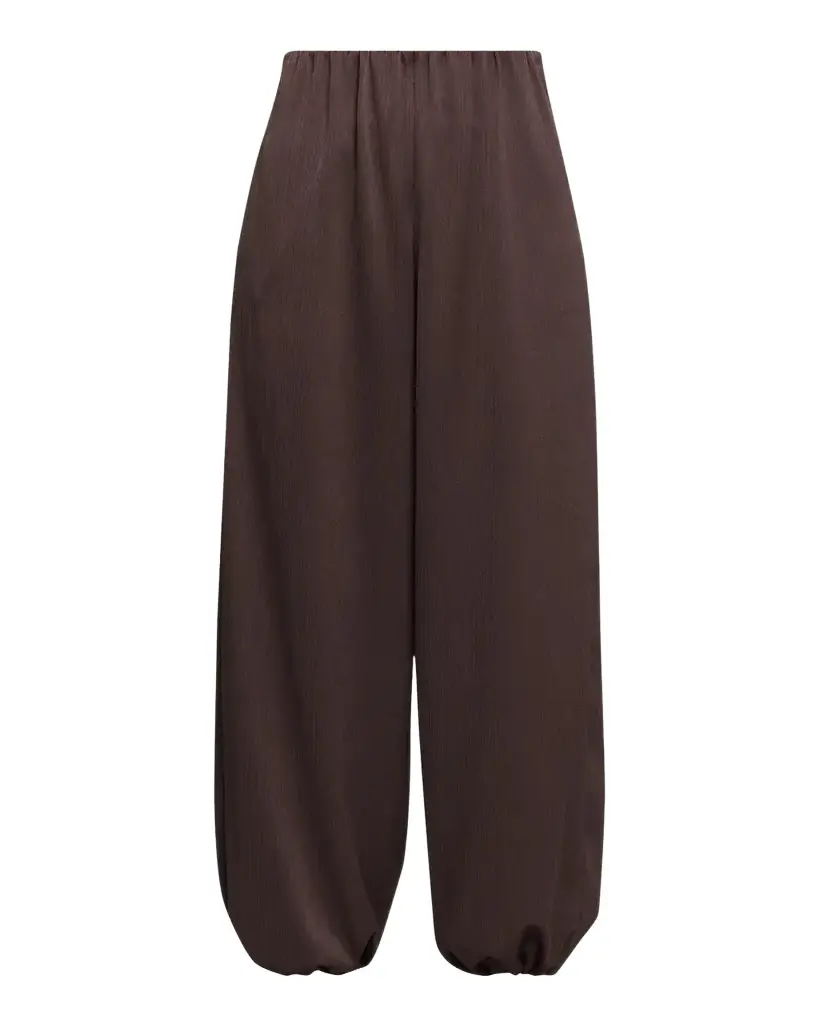 Vince Mid-Rise Plissé Satin Bubble Pants | Image 1 Vince Mid-Rise Plissé Satin Bubble Pants | Image 1