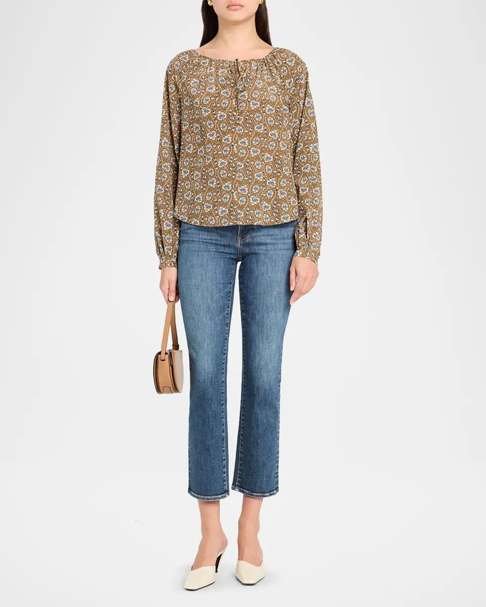 Veronica Beard Rhosen Floral Silk-Blend Blouse | Thumbnail 2 Veronica Beard Rhosen Floral Silk-Blend Blouse | Thumbnail 2