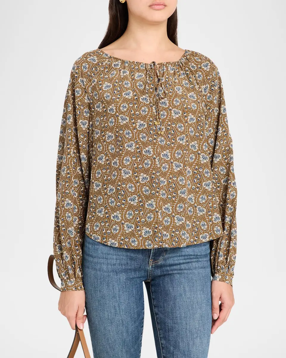 Veronica Beard Rhosen Floral Silk-Blend Blouse | Thumbnail 4 Veronica Beard Rhosen Floral Silk-Blend Blouse | Thumbnail 4