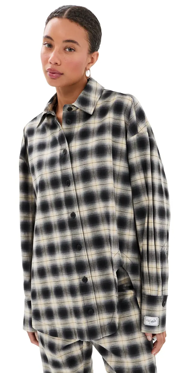 The Attico Oversized Button Down Shirt Sand/Black | Image 1 The Attico Oversized Button Down Shirt Sand/Black | Image 1
