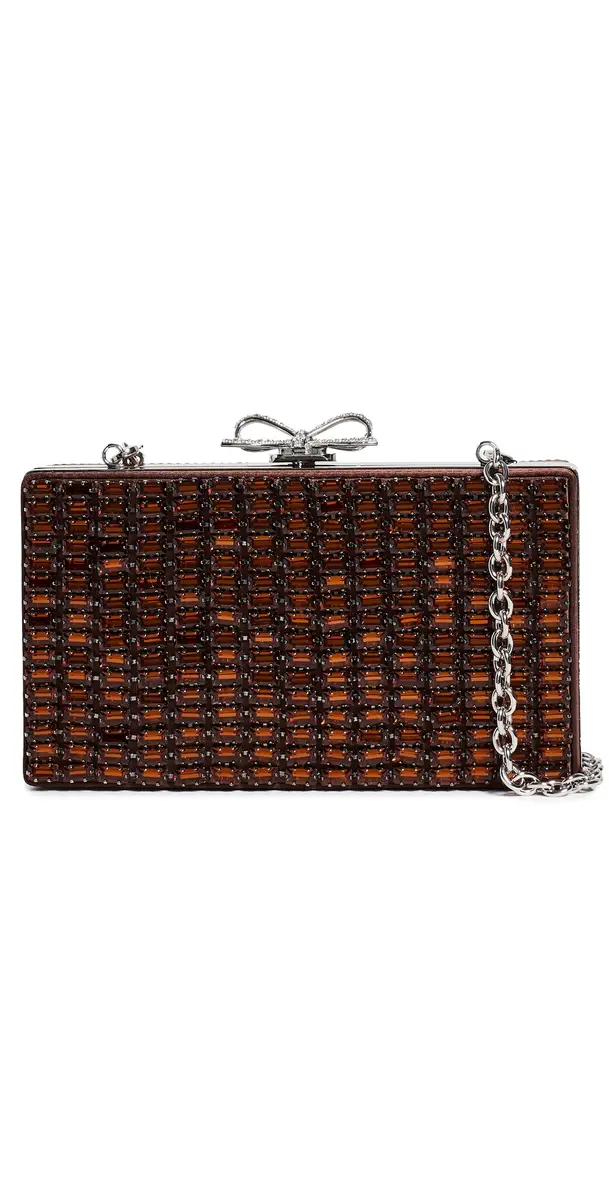 Self-Portrait Brown Chainmail Clutch Bag Color One Size | Image 1 Self-Portrait Brown Chainmail Clutch Bag Color One Size | Image 1