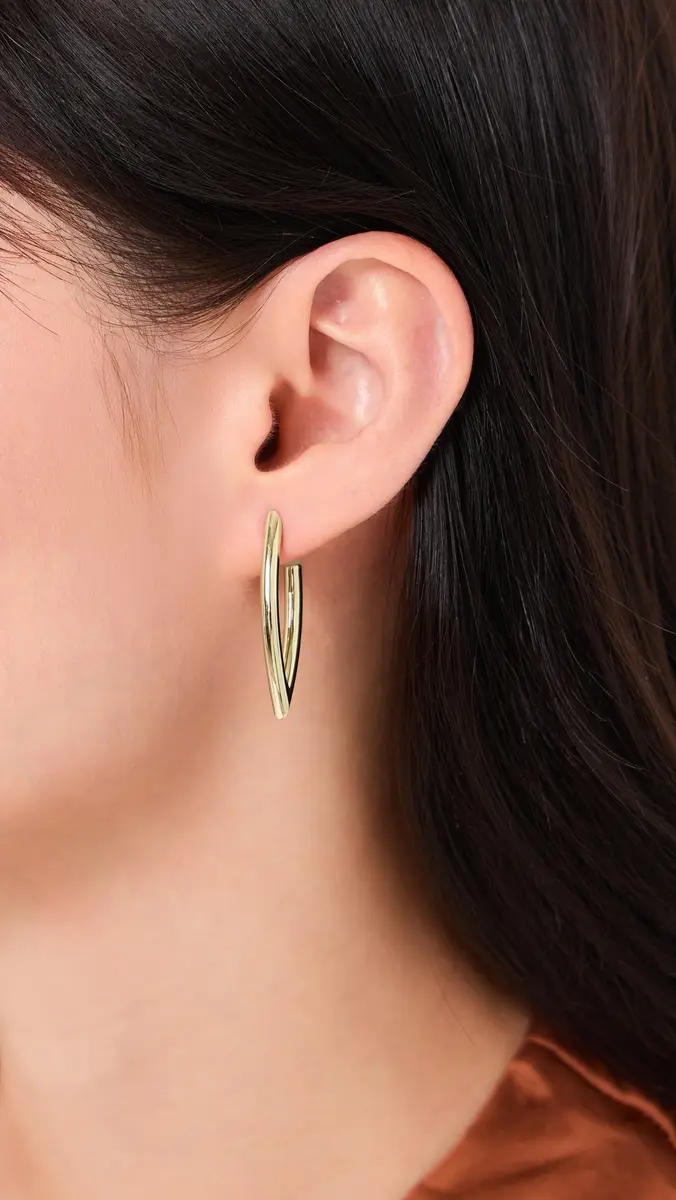 Jennifer Fisher Small Feather Hoop Earrings | Thumbnail 3