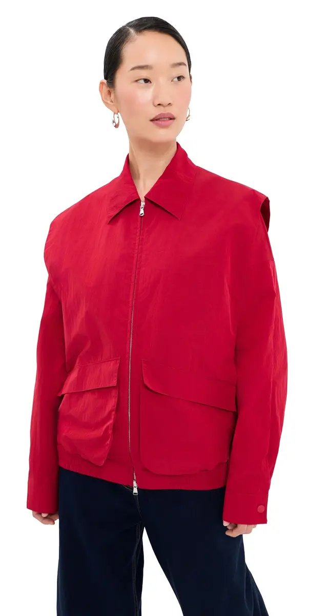 Tibi Fall Nylon Snap Bomber