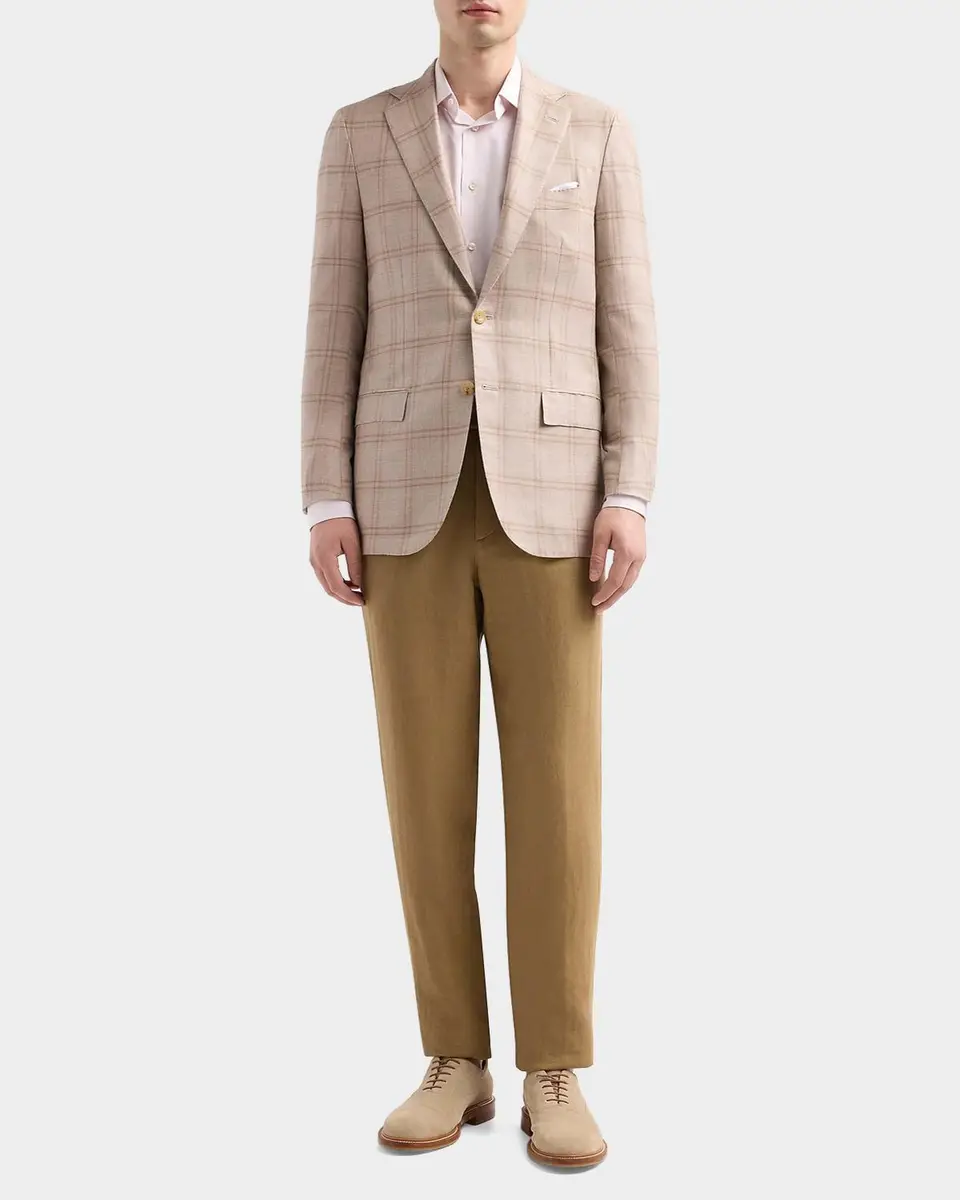Kiton Men's Windowpane Plaid Single-Breasted Sport Coat | Thumbnail 2 Kiton Men's Windowpane Plaid Single-Breasted Sport Coat | Thumbnail 2