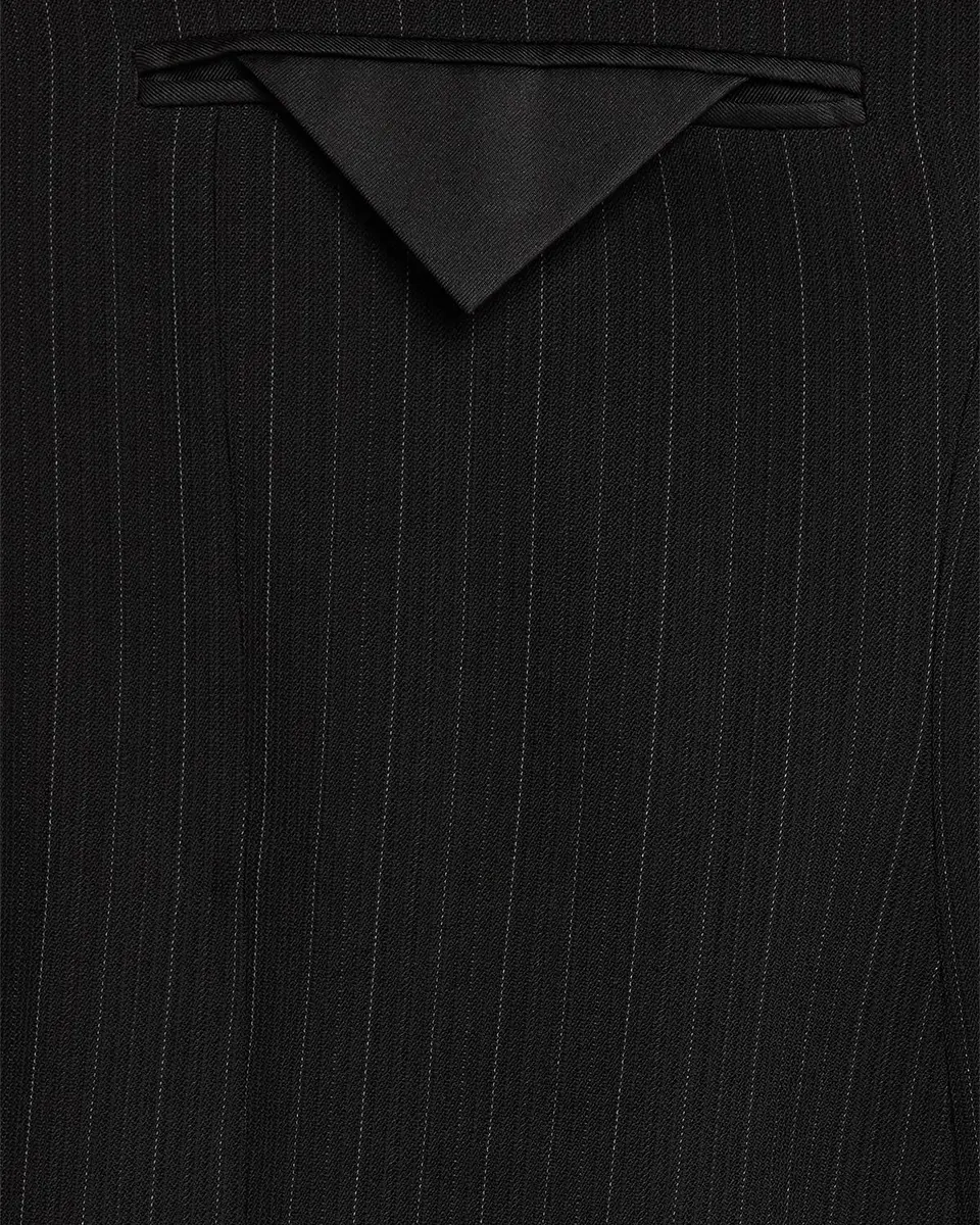 Saint Laurent Men's Chalk Stripe Wool Double-Breasted Sport Coat | Thumbnail 6