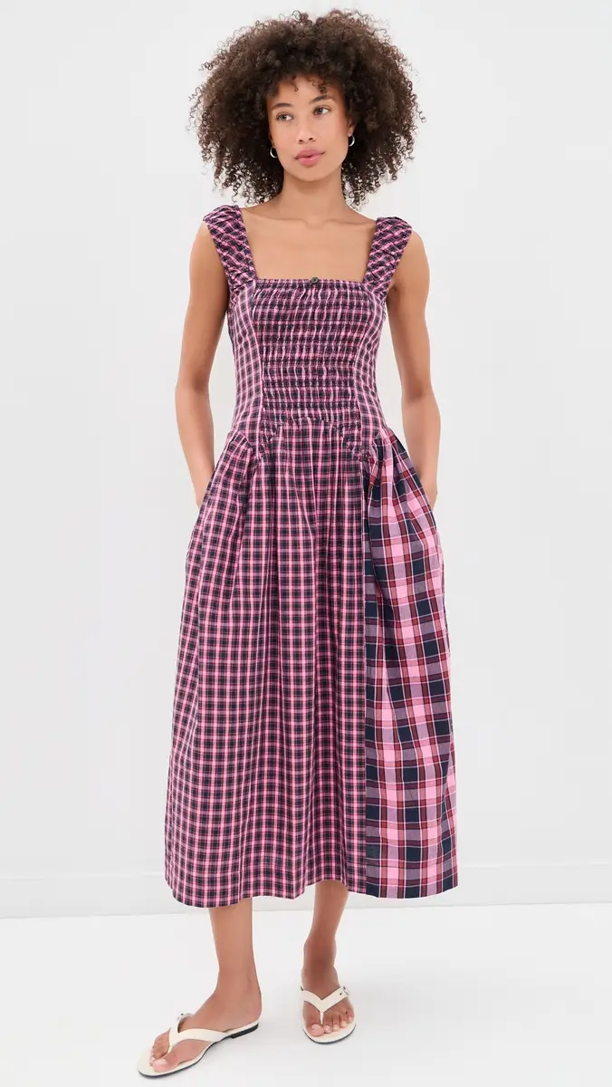 Damson Madder Mallory Midi Dress | Thumbnail 2 Damson Madder Mallory Midi Dress | Thumbnail 2