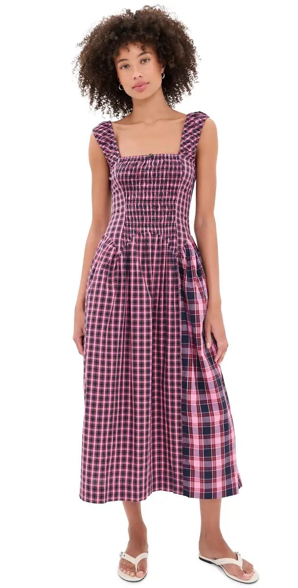 Damson Madder Mallory Midi Dress Magenta 6 | Image 1 Damson Madder Mallory Midi Dress Magenta 6 | Image 1