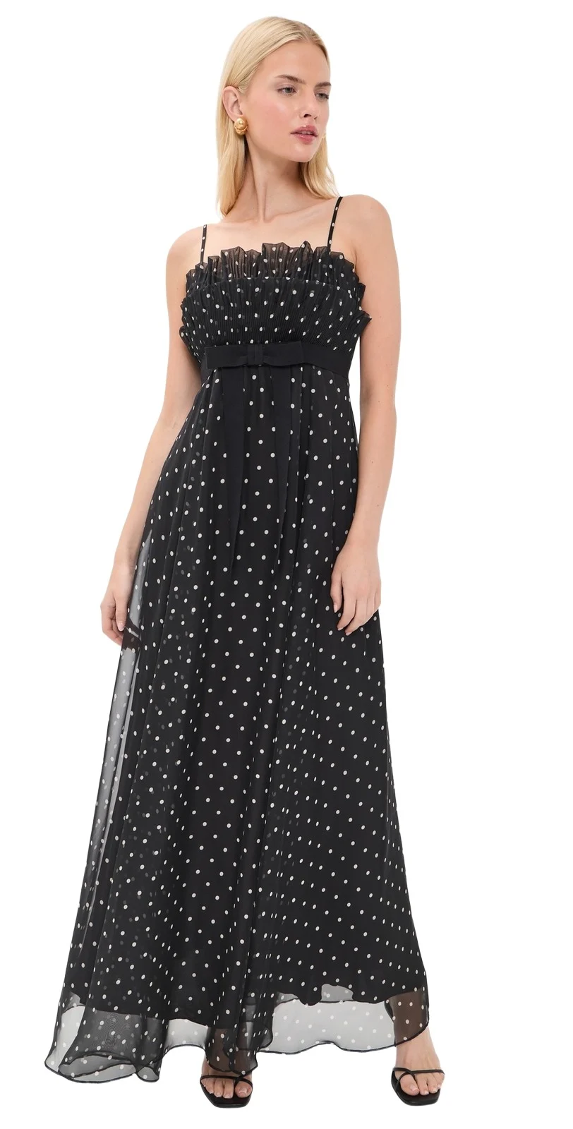 Frill Pleated Midi Dress