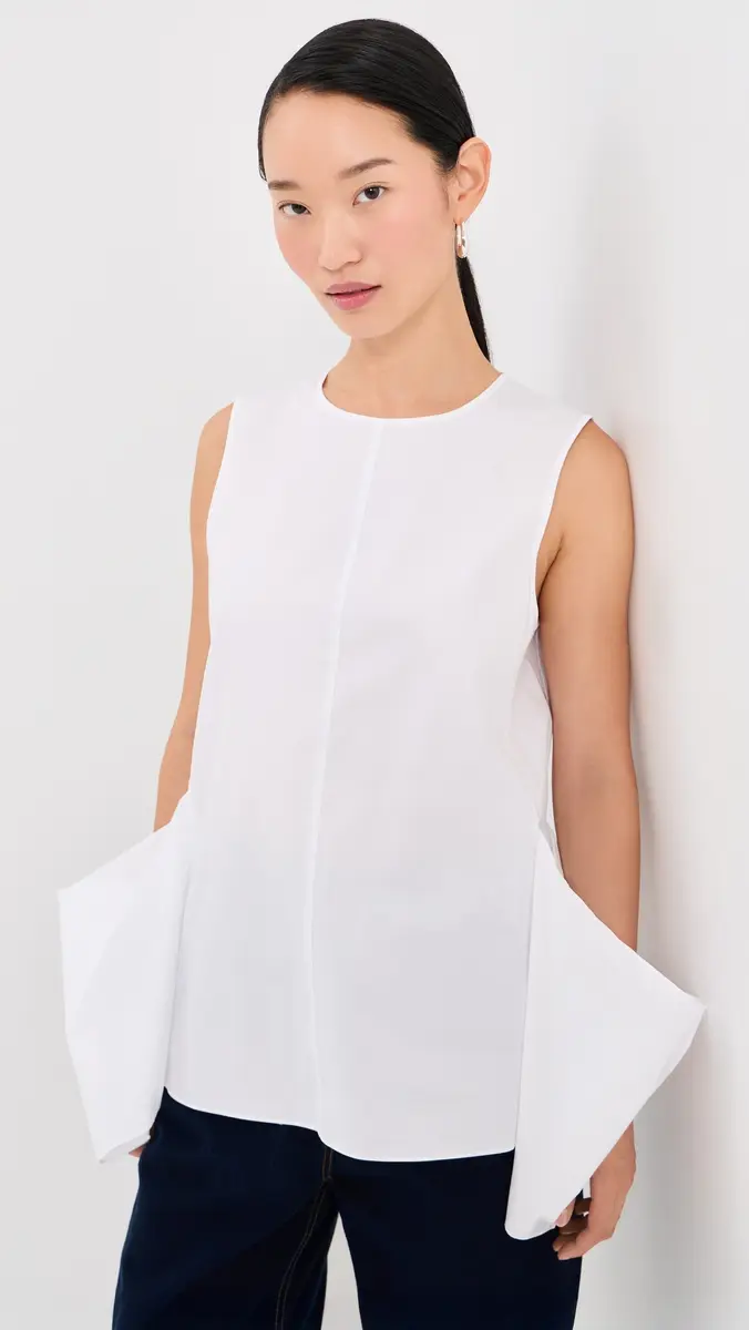 Tibi Eco Poplin Side Drape Top | Thumbnail 2