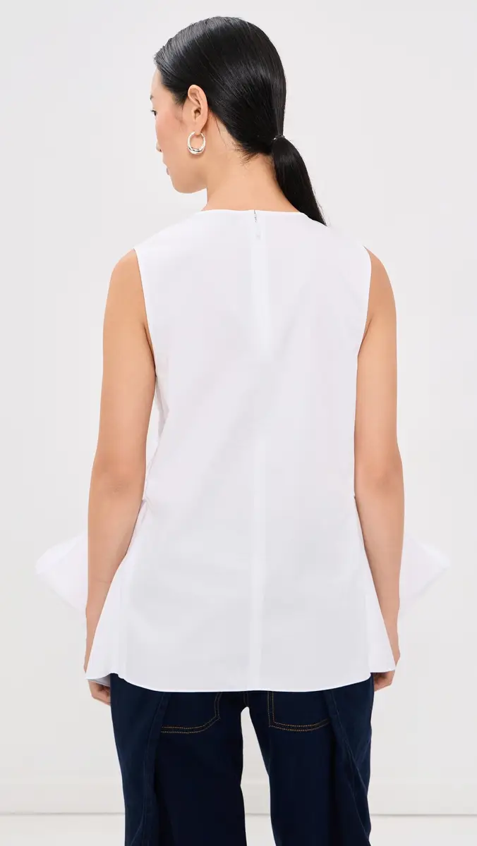 Tibi Eco Poplin Side Drape Top | Thumbnail 3