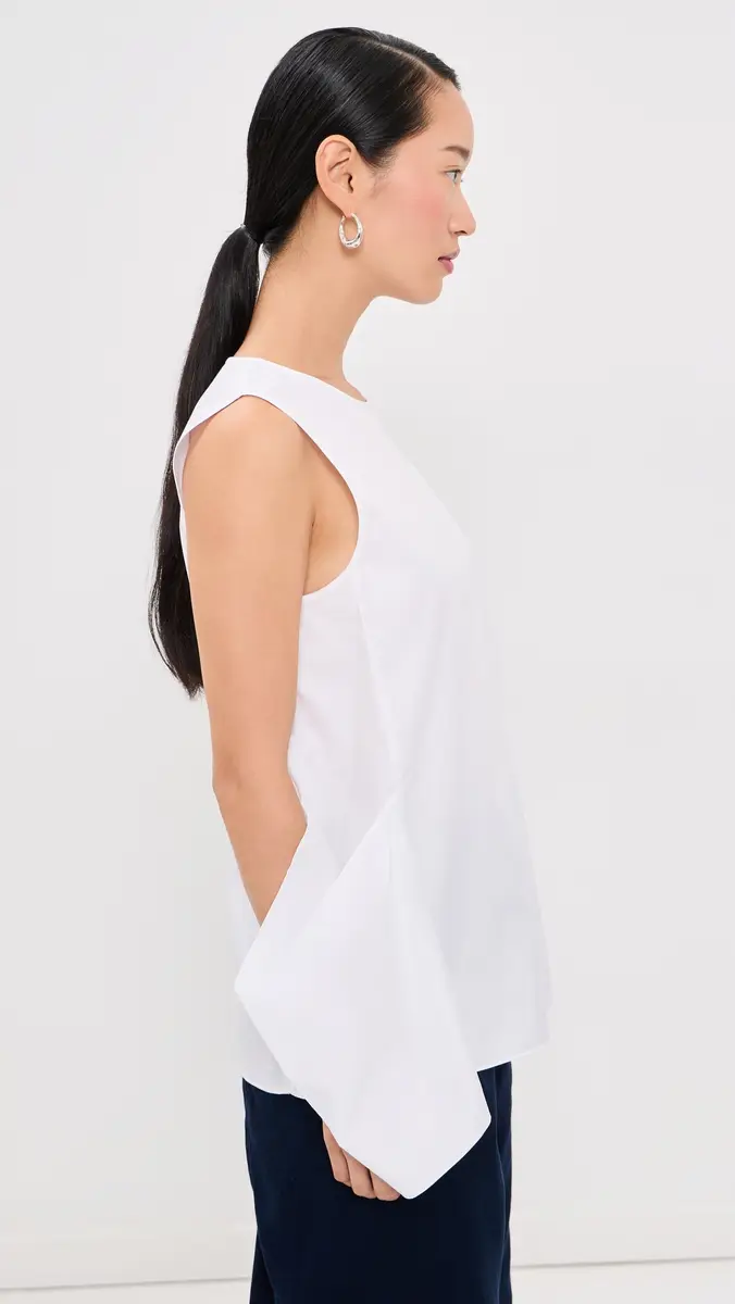 Tibi Eco Poplin Side Drape Top | Thumbnail 4