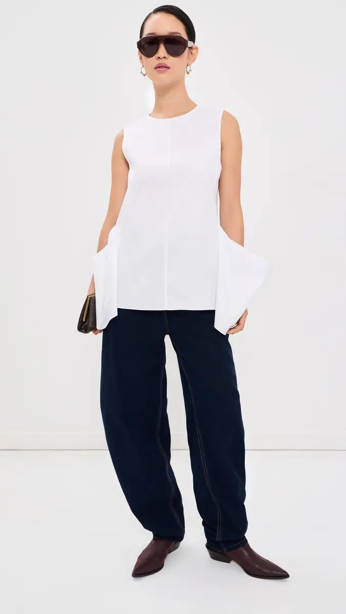 Tibi Eco Poplin Side Drape Top | Thumbnail 5