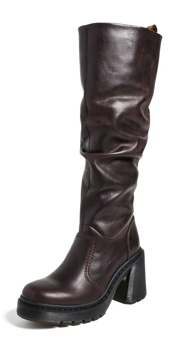 Dr. Martens Kasey High Leg Boots Dark Brown | Image 1 Dr. Martens Kasey High Leg Boots Dark Brown | Image 1