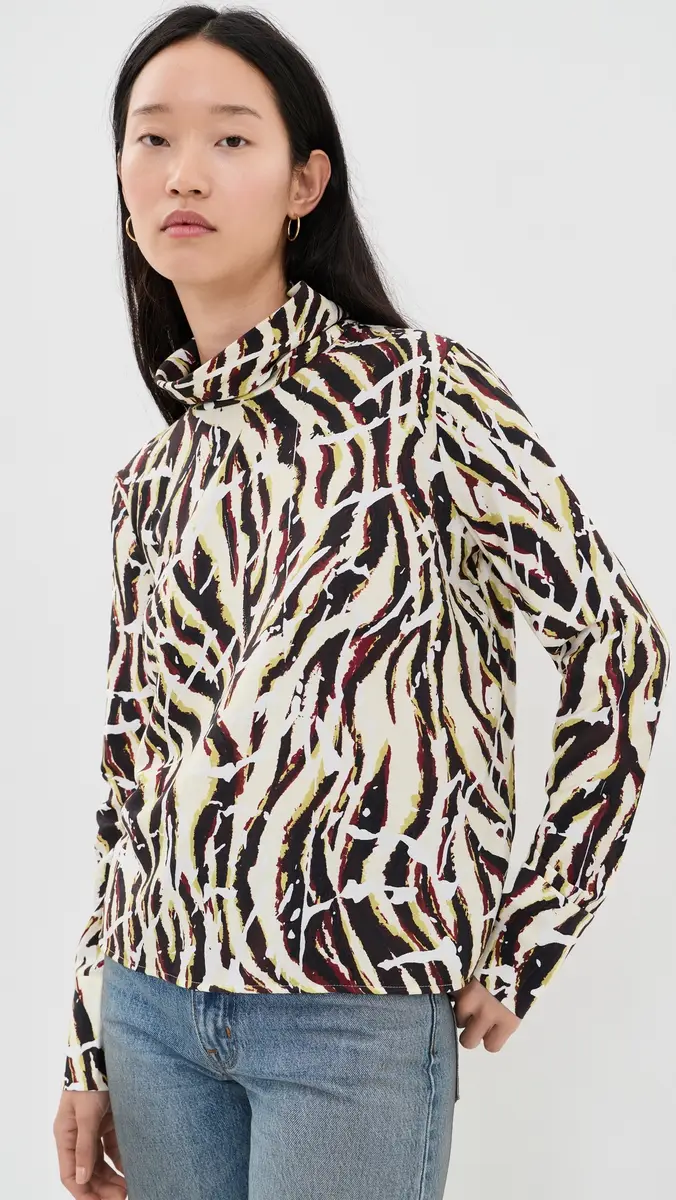 Proenza Schouler White Label Printed Soft Twill Ansel Top | Thumbnail 2