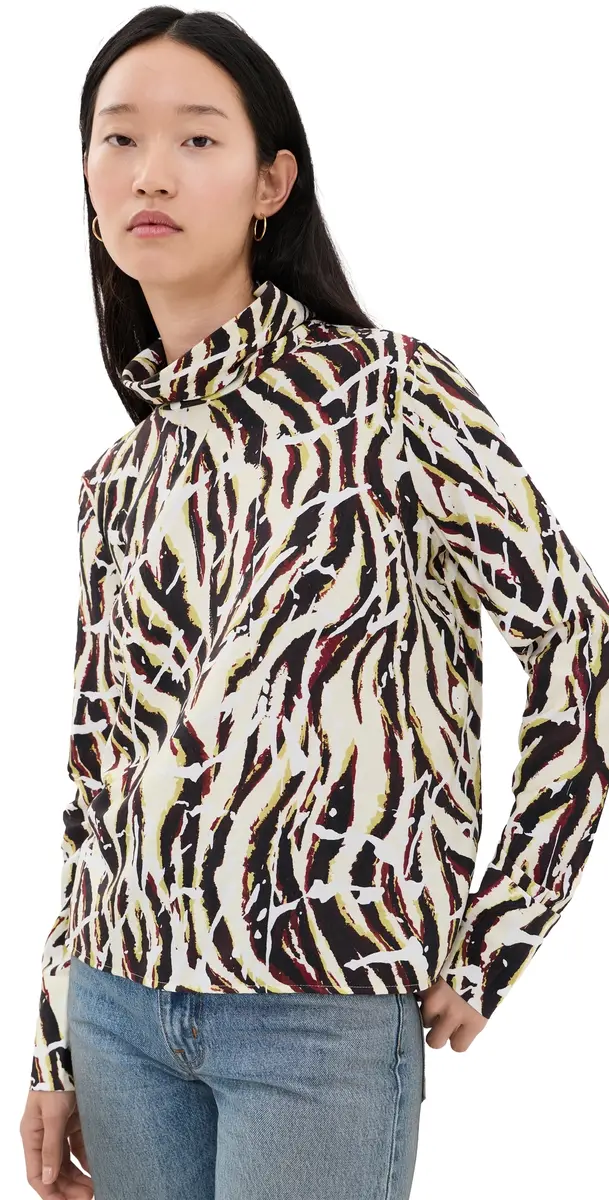 Proenza Schouler White Label Printed Soft Twill Ansel Top Acid Multi | Image 1 Proenza Schouler White Label Printed Soft Twill Ansel Top Acid Multi | Image 1